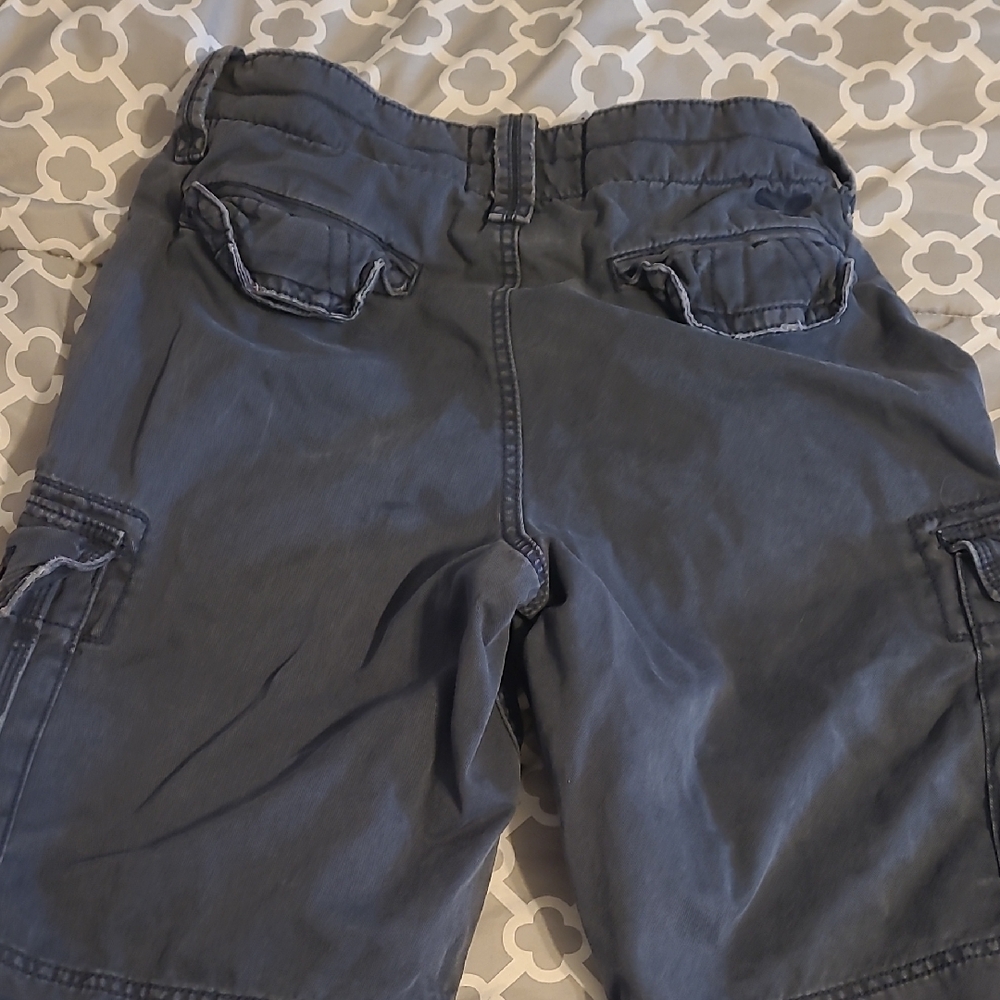 Men's Blue Cargo Shorts - Picture 2 of 4